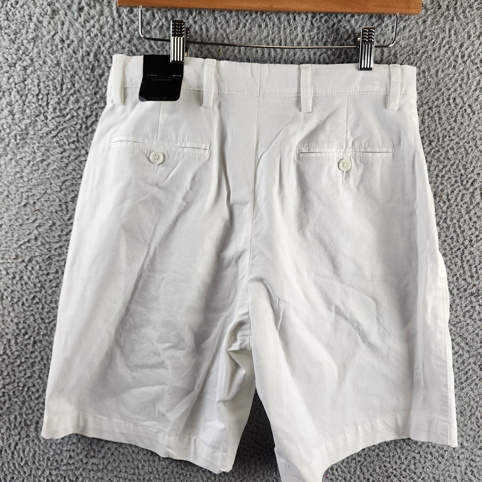 The Men’s Store at Bloomingdale’s Twill Regular Fit Shorts Men’s 30 White Pocket