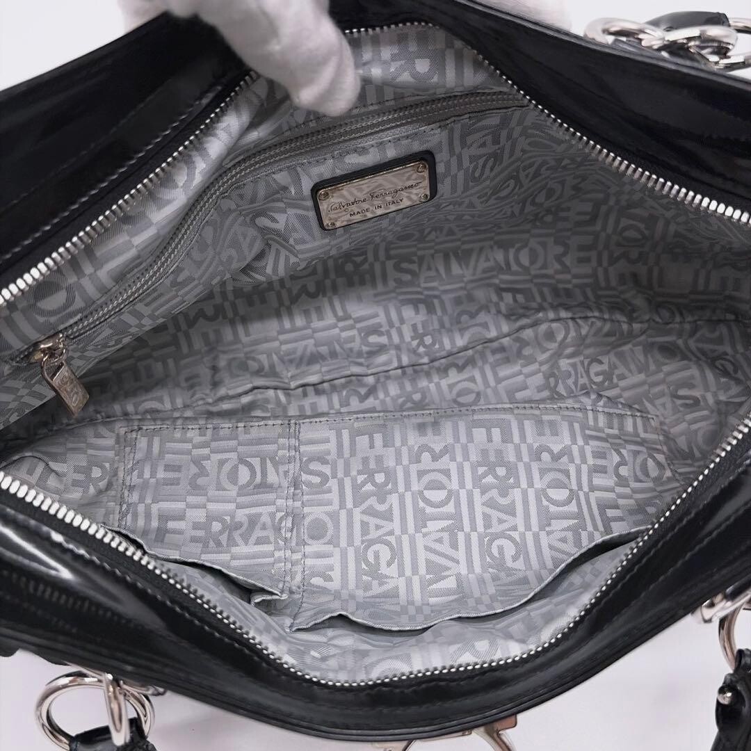 SALVATORE FERRAGAMO Shoulder Bag Marisa Denim Black Authentic From Japan