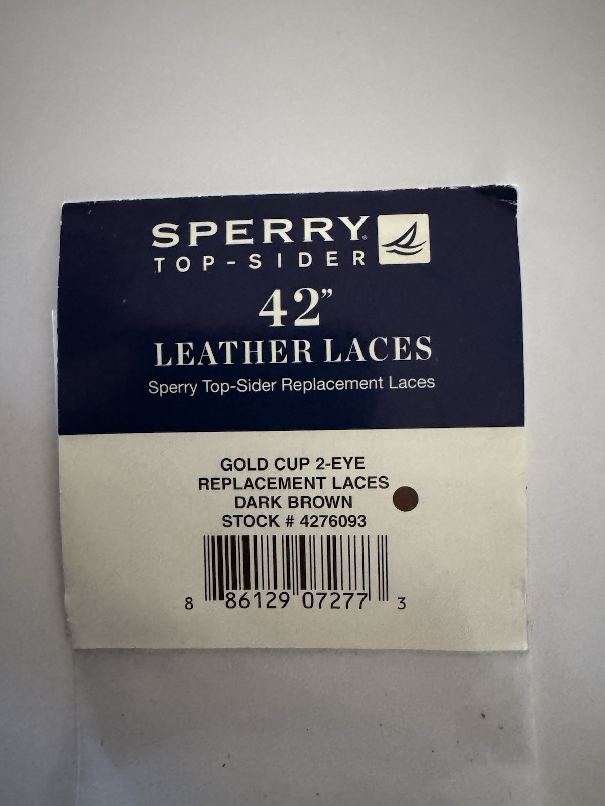 Sperry Top Sider 42” Dark Brown Leather Laces Gold Cup 2 Eye
