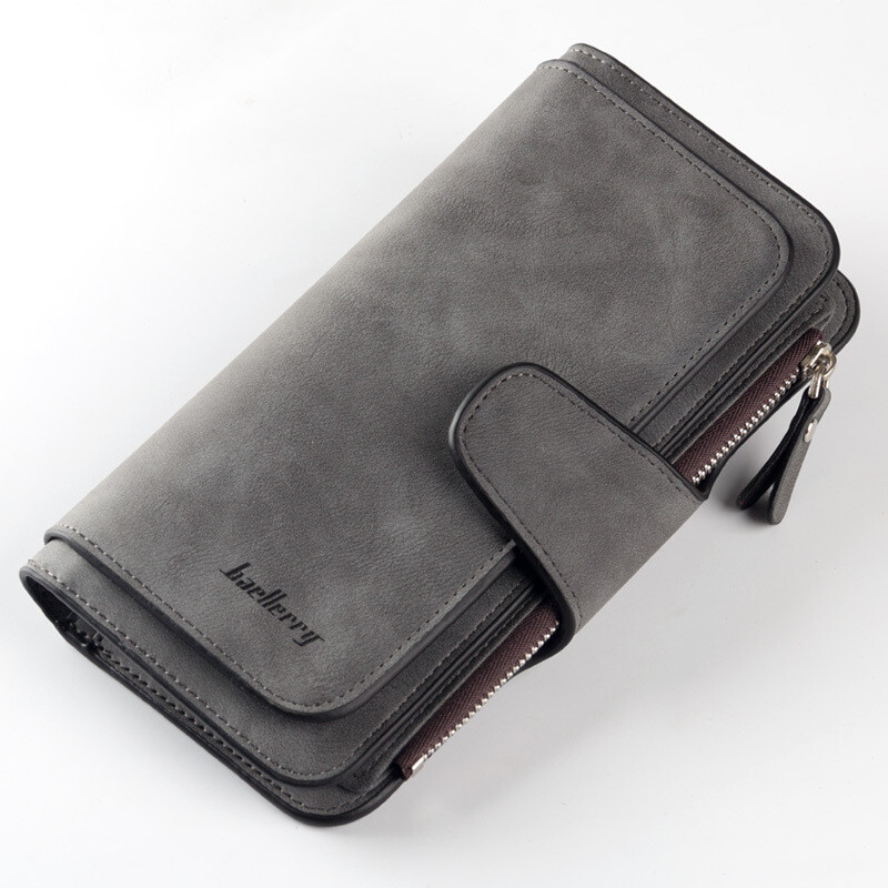 Fashion Leather Women Wallets ID Card Holder Clutch Bag Zipper Pocket Hasp Purse