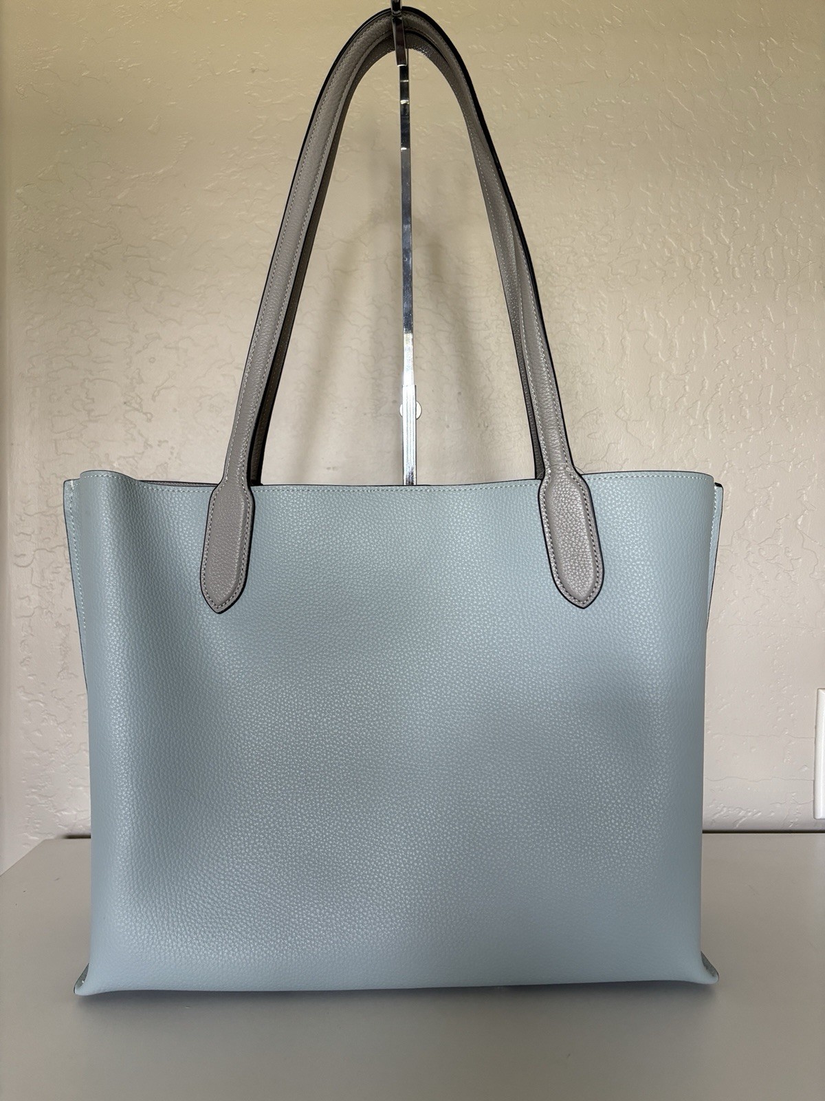 Coach WILLOW TOTE Color Block Bag~ Signature Aqua Blue NWT