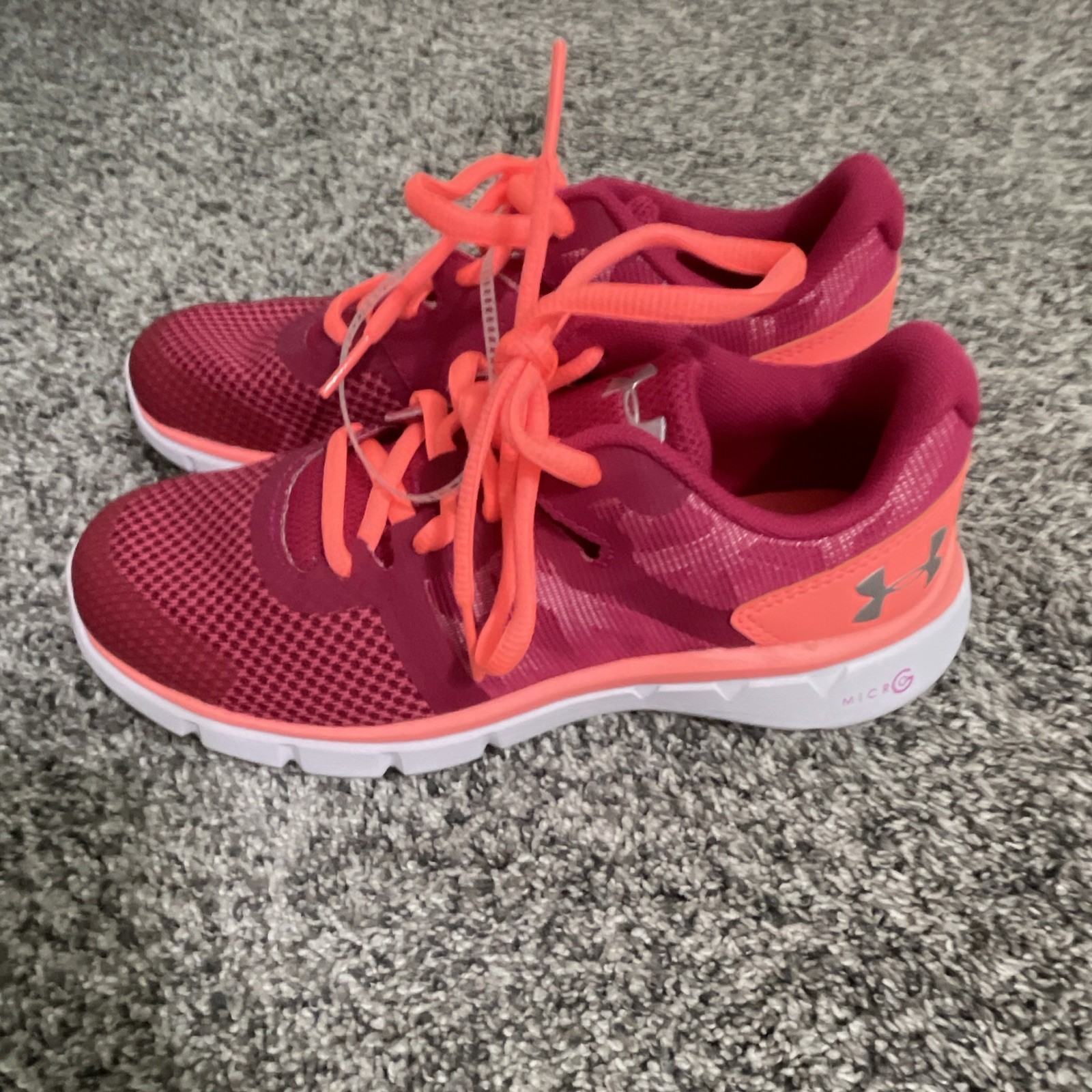 Under Armour Youth Micro Sneakers Pink/Neon Orange US Size 4Y