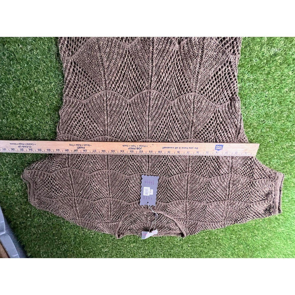 Pretty Angel Tunic Sweater Womens Small Medium Brown Knit Dolman Batwing Sleeve