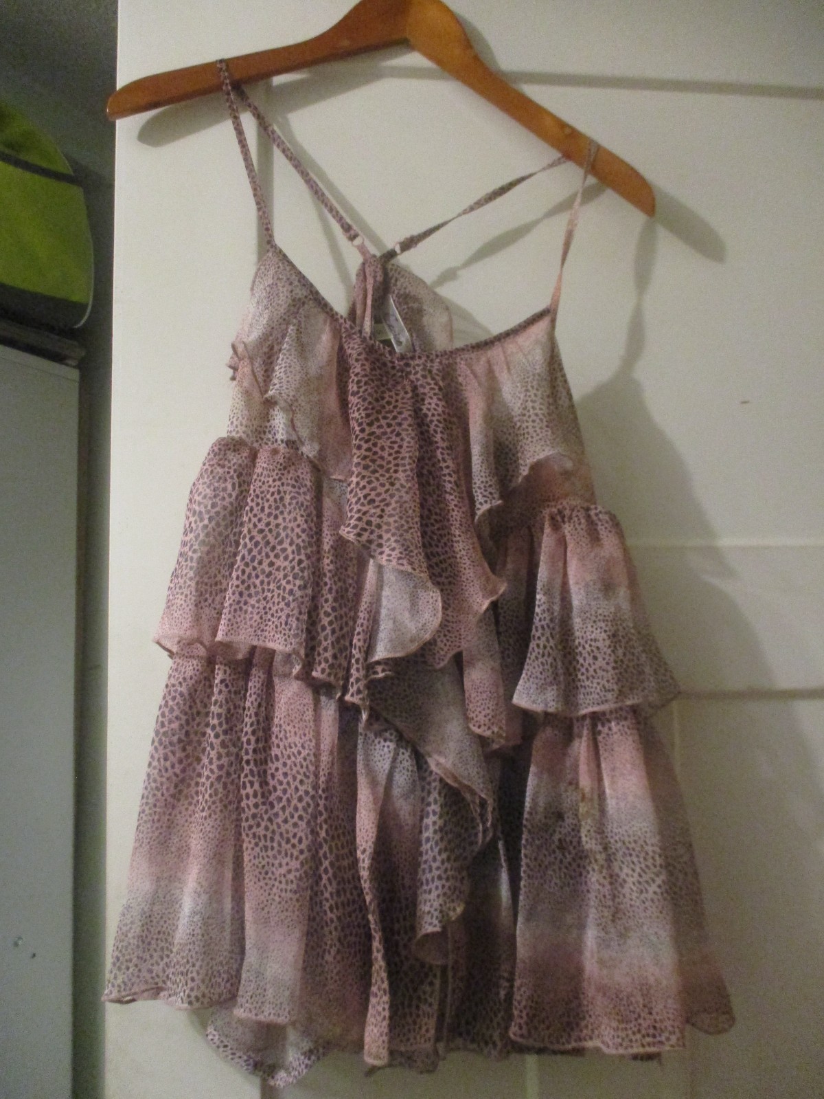 Cecico Semi Sheer Blouse Top Side Zipper Spaghetti Straps Size S Small FREE SHIP