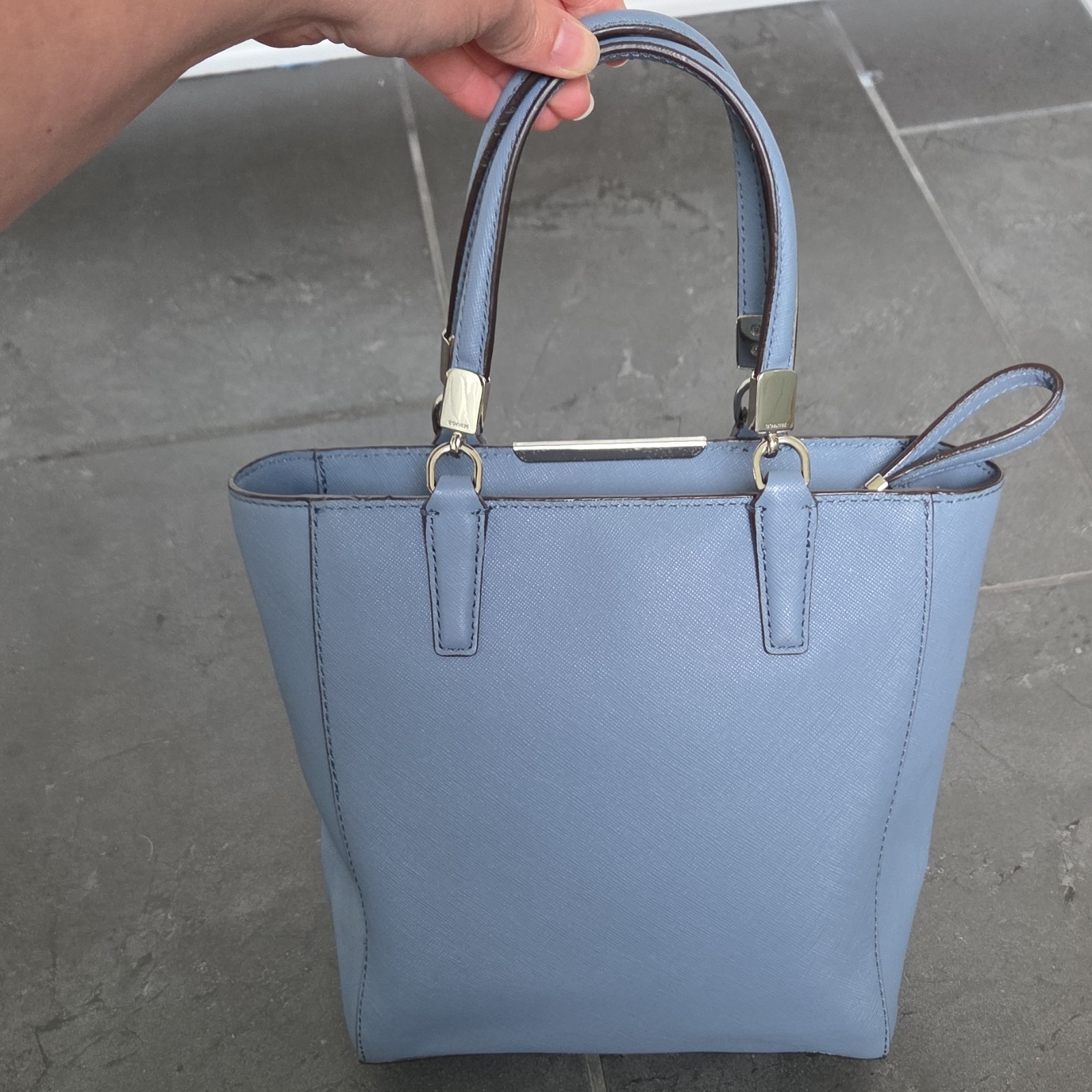Coach Madison Saffiano Mini North/South Cornflower Blue Tote NWT WITHOUT STRAP