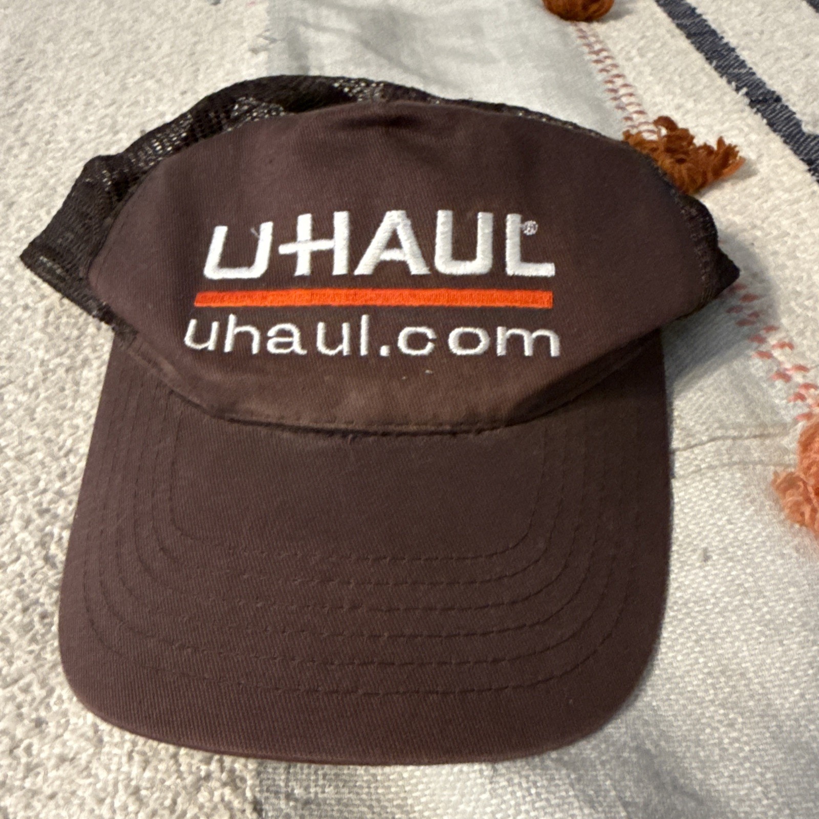 Vintage U-Haul Embroidered Logo Brown Swingster SnapBack Mesh Hat UHaul.com