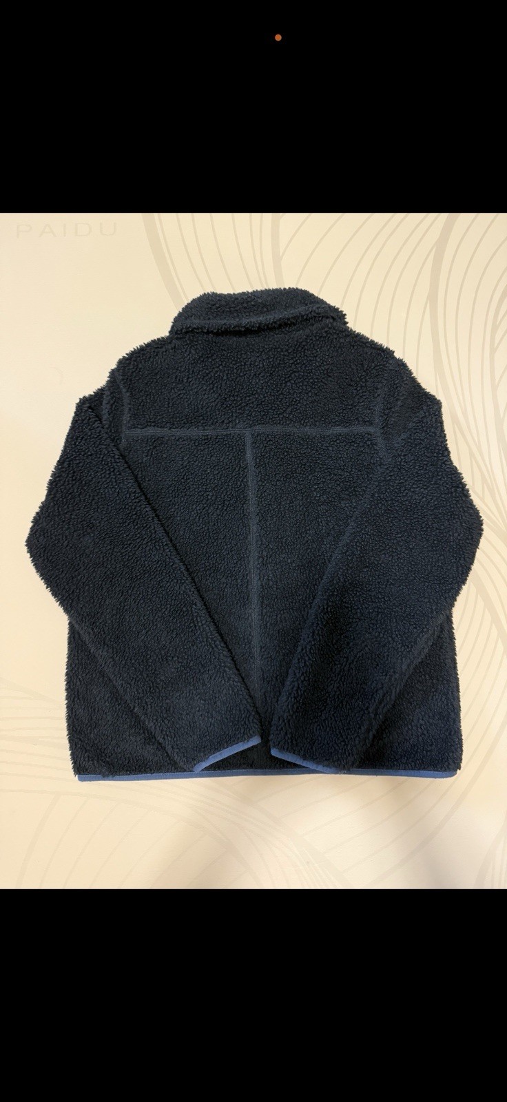 L.L.Bean Women’s Blue Sherpa Snap-Front Jacket Pockets Long Sleeve M
