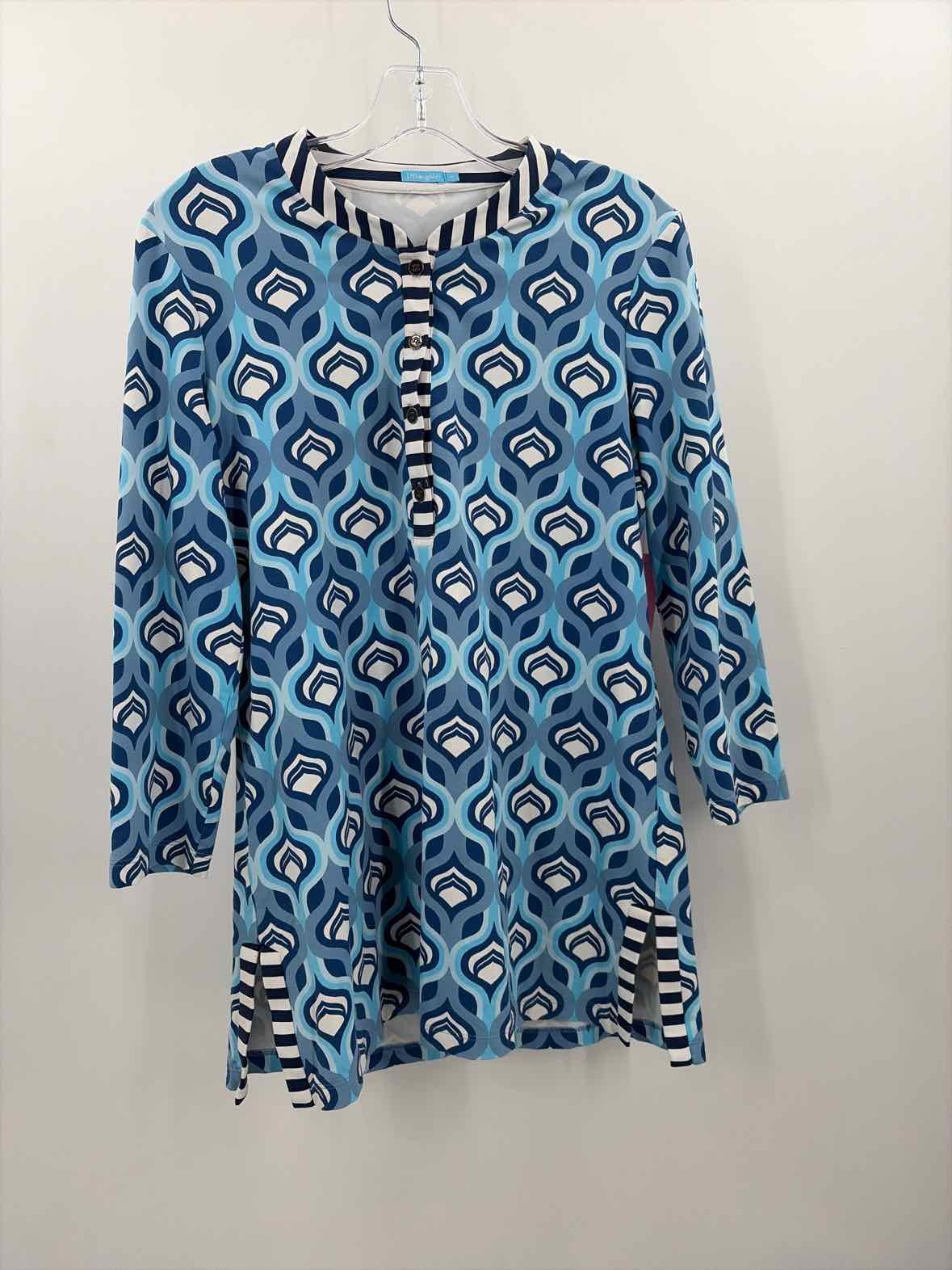 Pre-Owned J Mclaughlin Blue Size Medium Long Sleeve Blouse