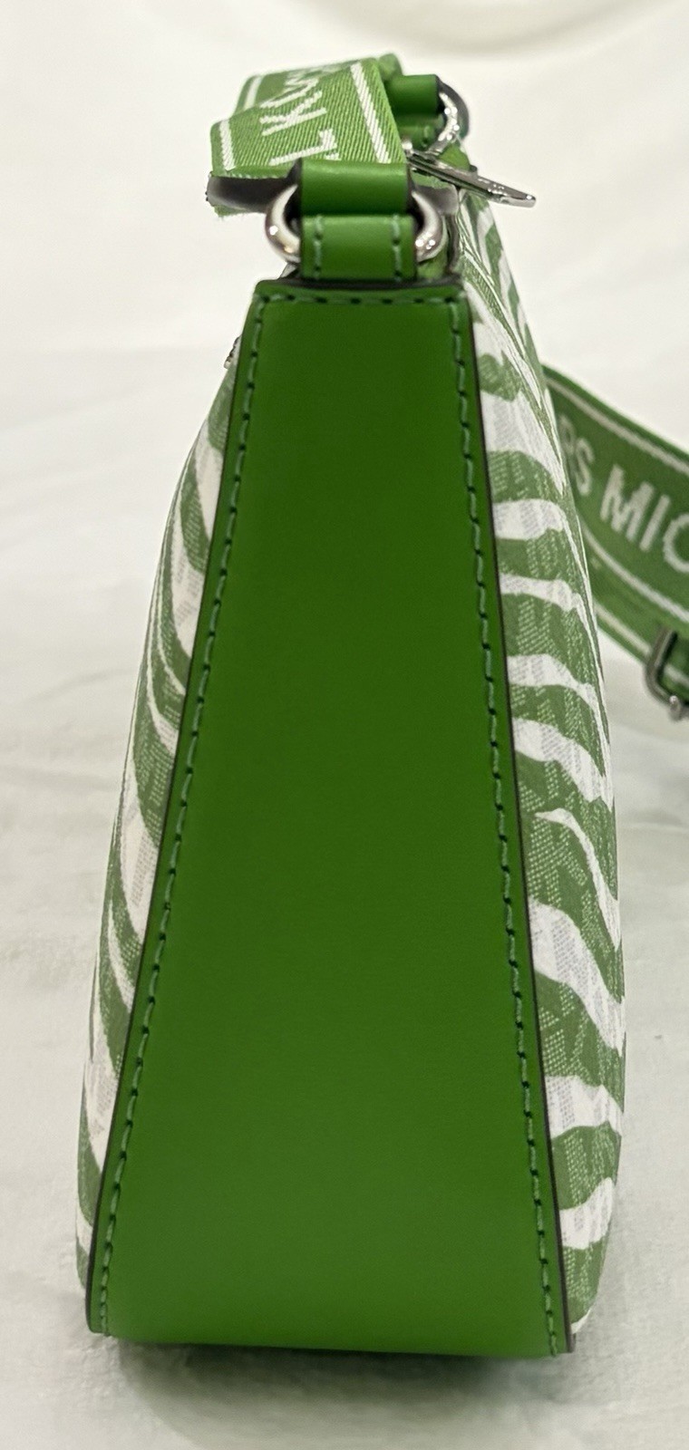 NWT Michael Kors Jet Set Travel Zebra Green/White Crossbody + Coin & Tech Pouch