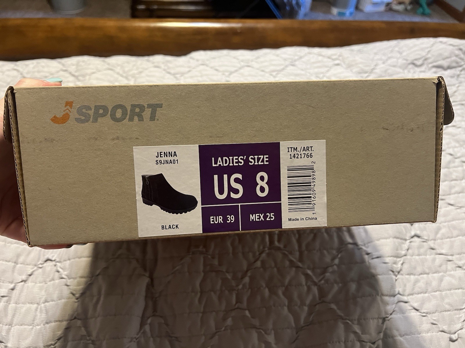 JSport by Jambu Jenna Black Ankle Boots Women’s Size 8M Memory Foam Side Zip