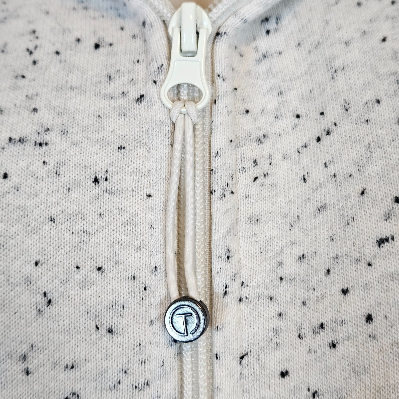 T by Talbots Soft Sweater Jacket Full Zip Fleece Lining Size Small Speckles