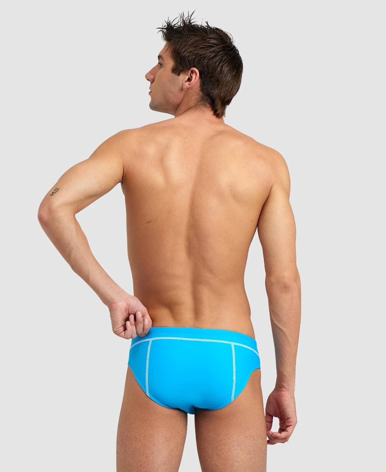 Arena men turquoise blue sport fit swim brief bikini swimwear size 32 34 38