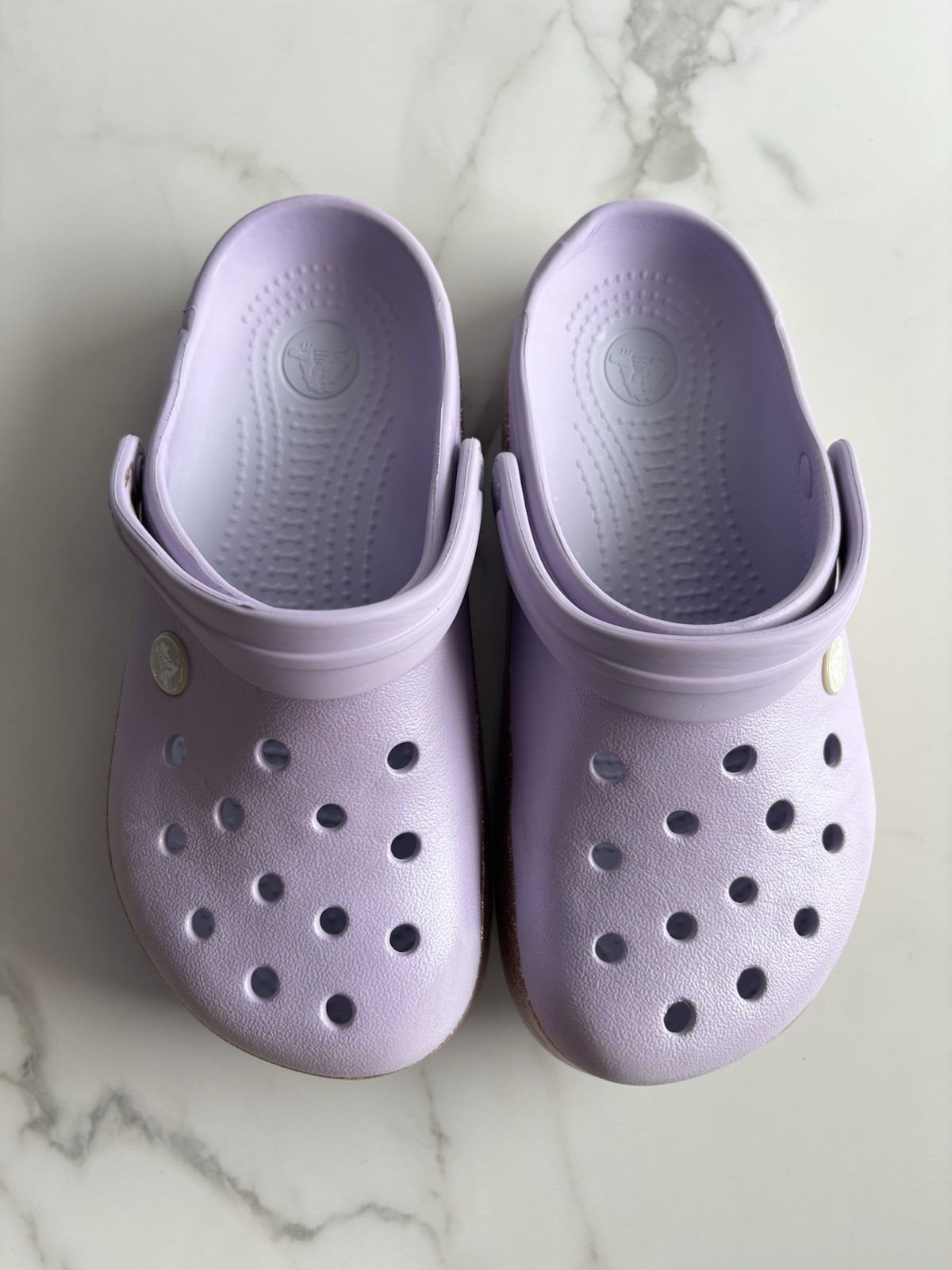 Crocs Classic Platform Glitter Clogs Purple Moon Lavender Sparkle W6 M4