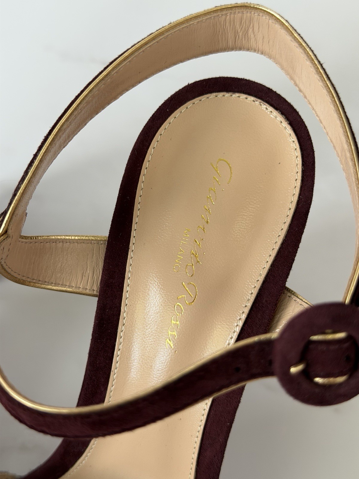Gianvito Rossi Tamara 125mm Platform Heeled Sandals Burgundy Suede EU 41 NIB