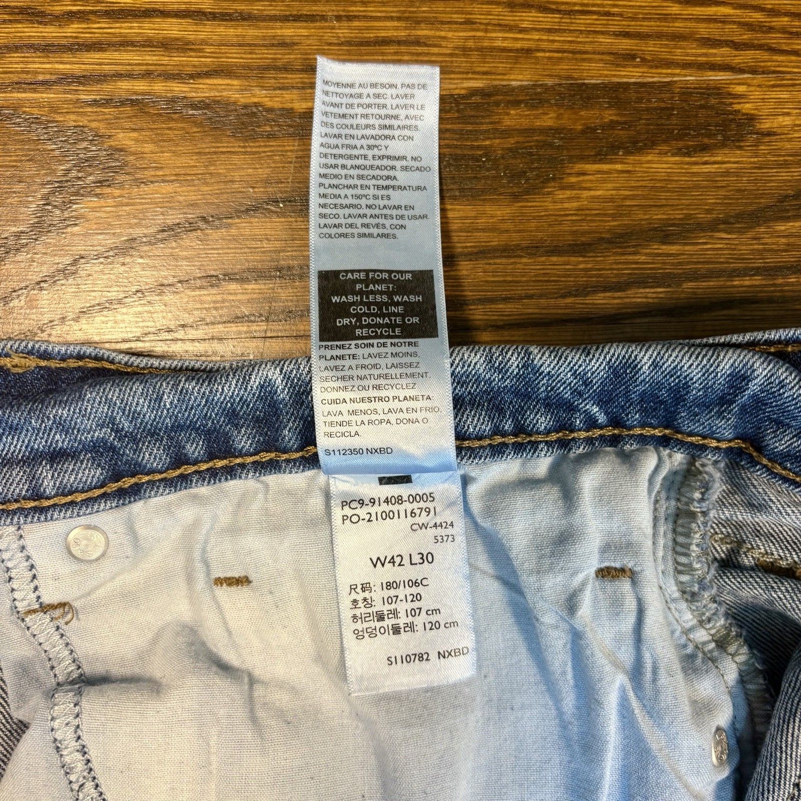Signature by Levi Strauss Men’s Regular Fit Straight Leg Jeans Blue Denim 42×30