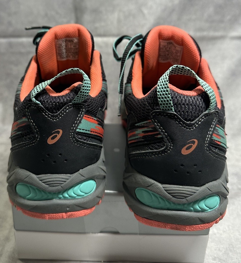 Asics Gel Venture 5 Black Mint Coral Trail Running Shoes T5N8N Women’s Sz 8.5