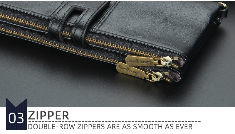 Men’s Long Wallet with Chain Leather RFID Blocking Biker Trucker Bifold Zipper