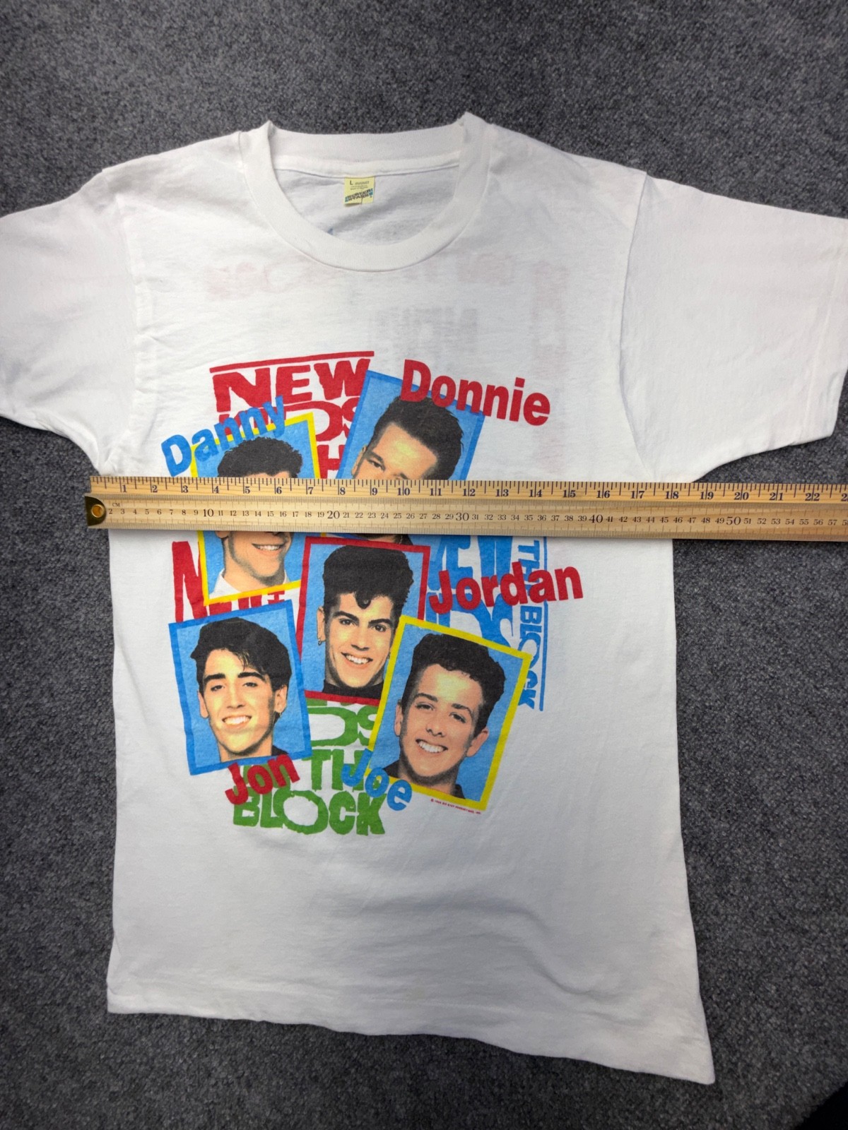 Vintage 1989 NKOTB Shirt Single Stitch Screen Stars L