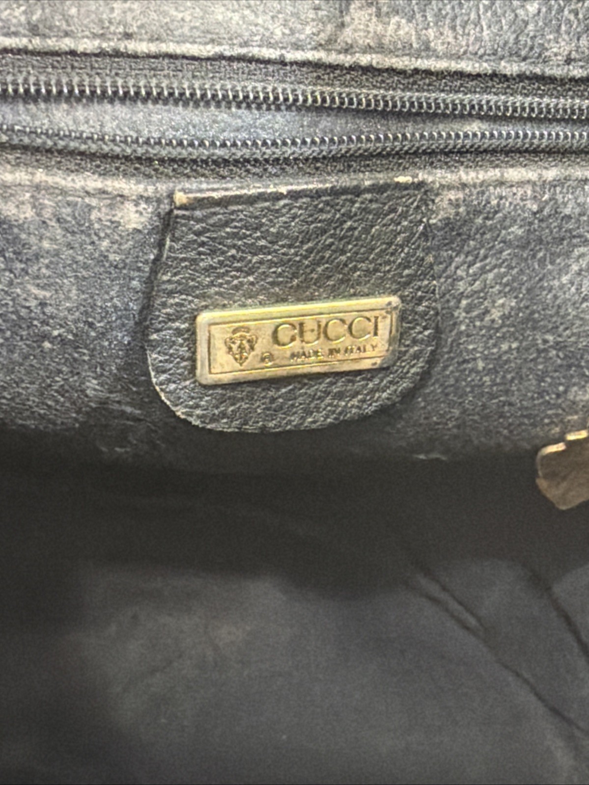 Vintage GUCCI Navy Blue GG Monogram Supreme Drawstring Bucket Bag Shoulder Purse