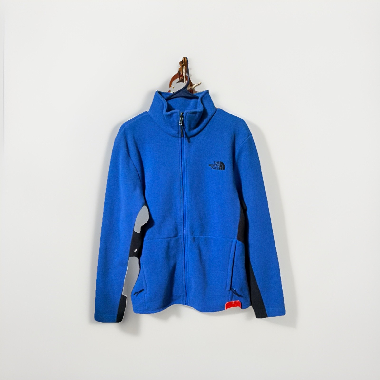 The North Face Men’s Blue/Black Fleece Jacket Full Zip Stand Collar Size M