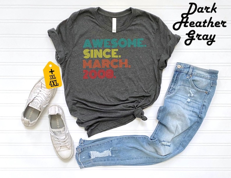 Awesome Since Custom Month Year Comfort Tee Birthday Gift Shirt Top