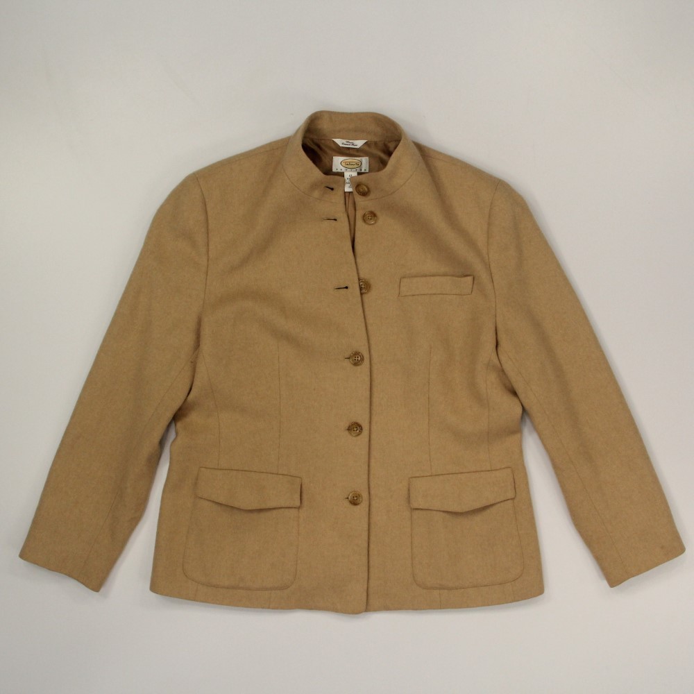 Talbots Women’s 100% Camel Hair Jacket Blazer Petite Size 12p Tan VTG Italy