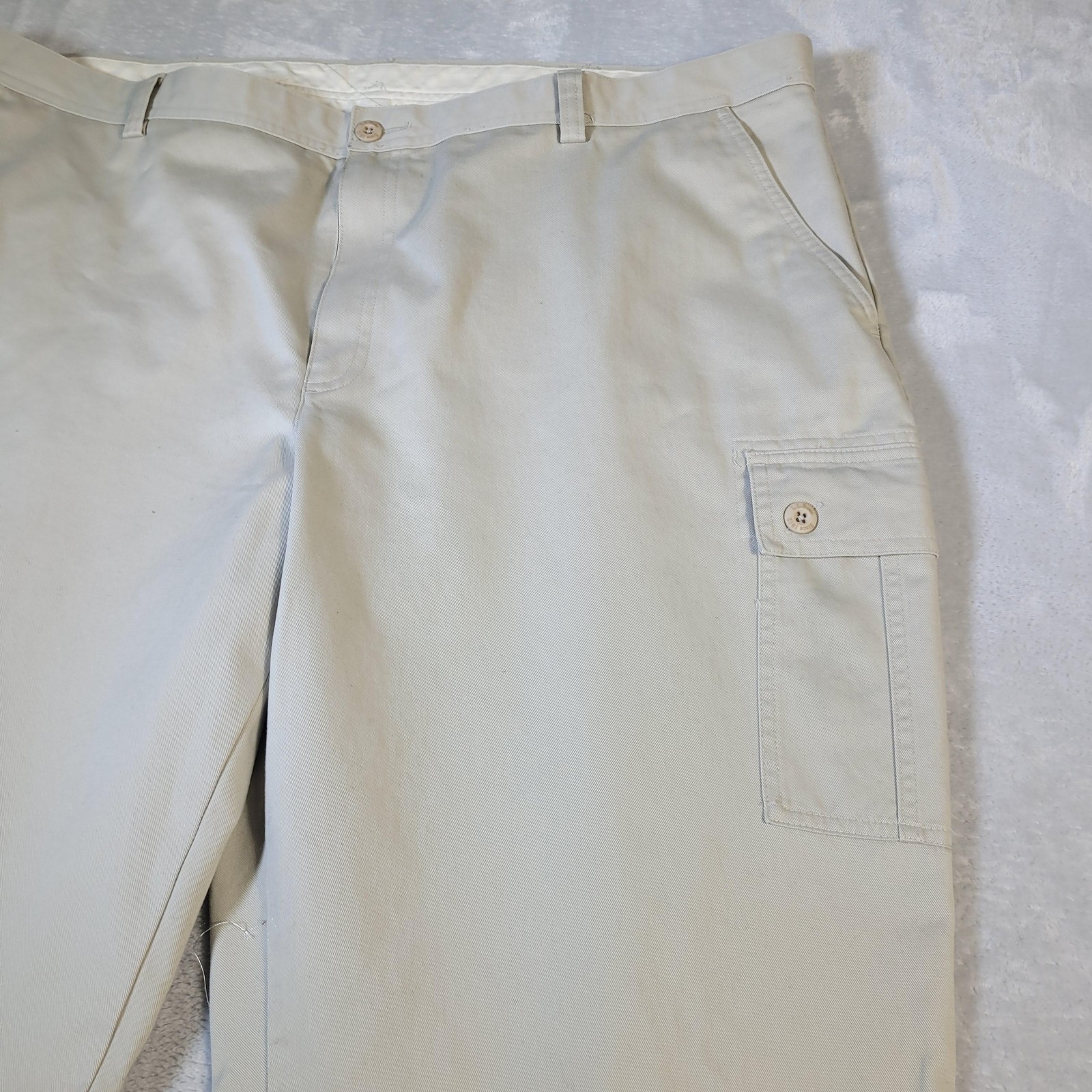 LL Bean Pants Mens 46×30 Beige Cargo Classic Fit Cotton Workwear Casual