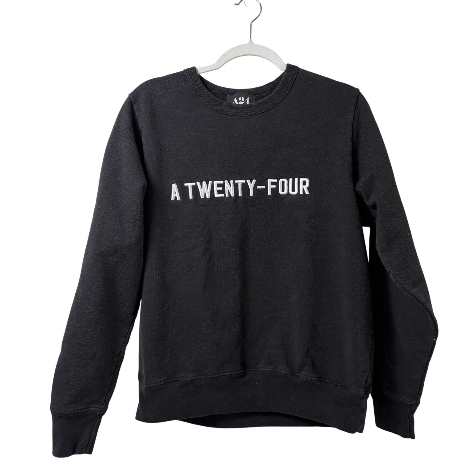 A24 A Twenty-Four Sweatshirt Size M Black Embroidered Logo Crewneck Pullover