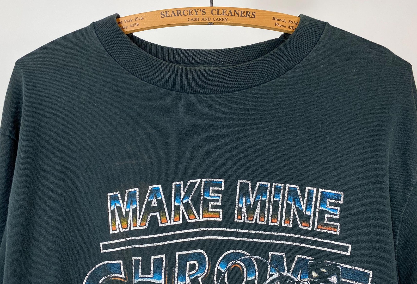 Vintage 90s Biker Graphic Tee: Make Mine Chrome Long Sleeve