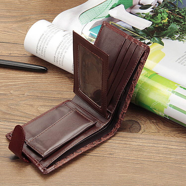Men’s Leather Bifold Wallet ID Credit Card Holder Money Coin Purse With Hasp US