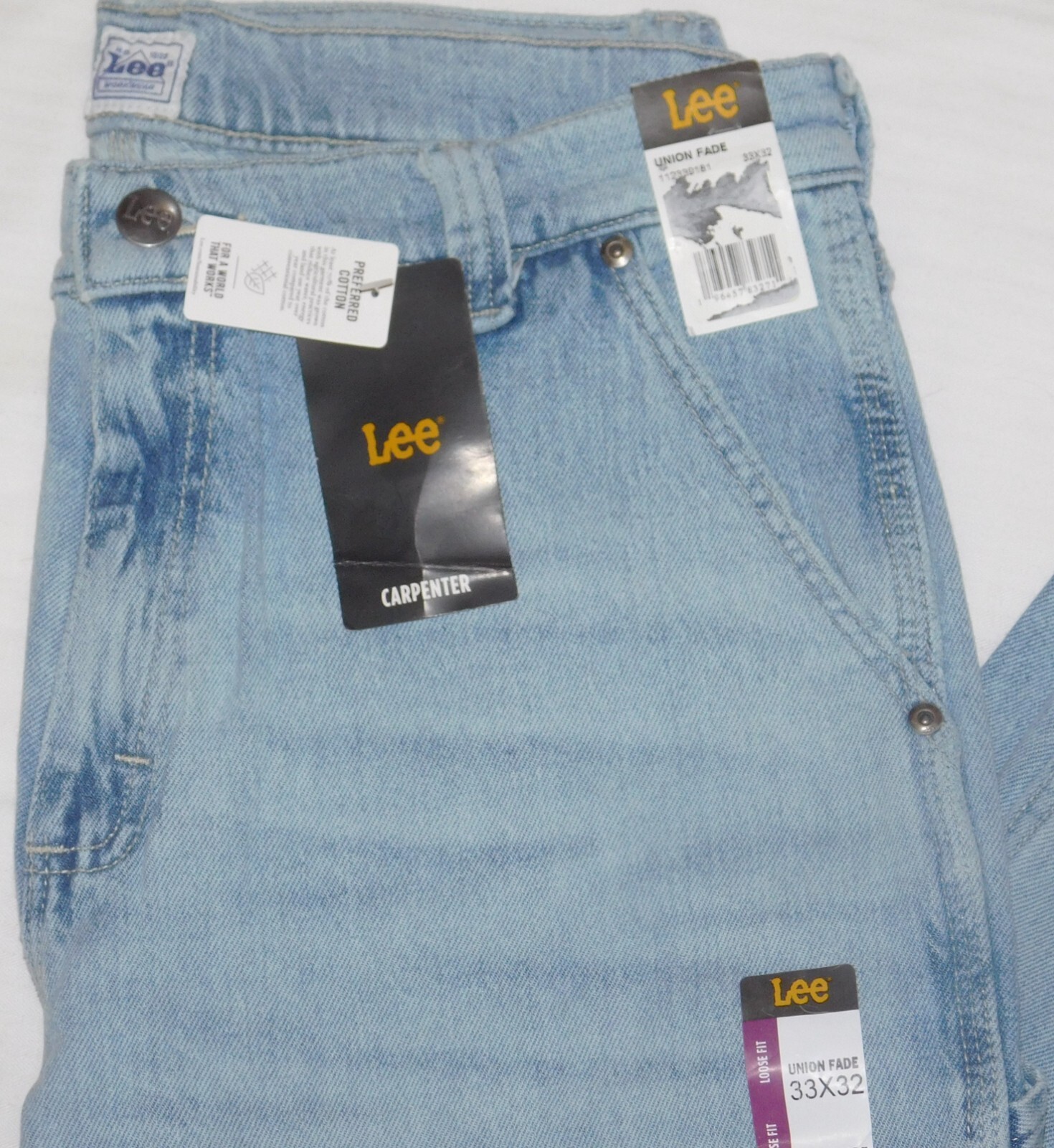 LEE Legendary Workwear Carpenter Jeans Stretch Loose Fit Union Fade Light Blue