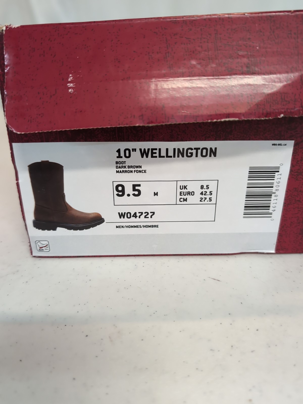 NEW Wolverine Wellington Work Boots Men’s SIZE 9.5 M Brown Leather NWT, IOB
