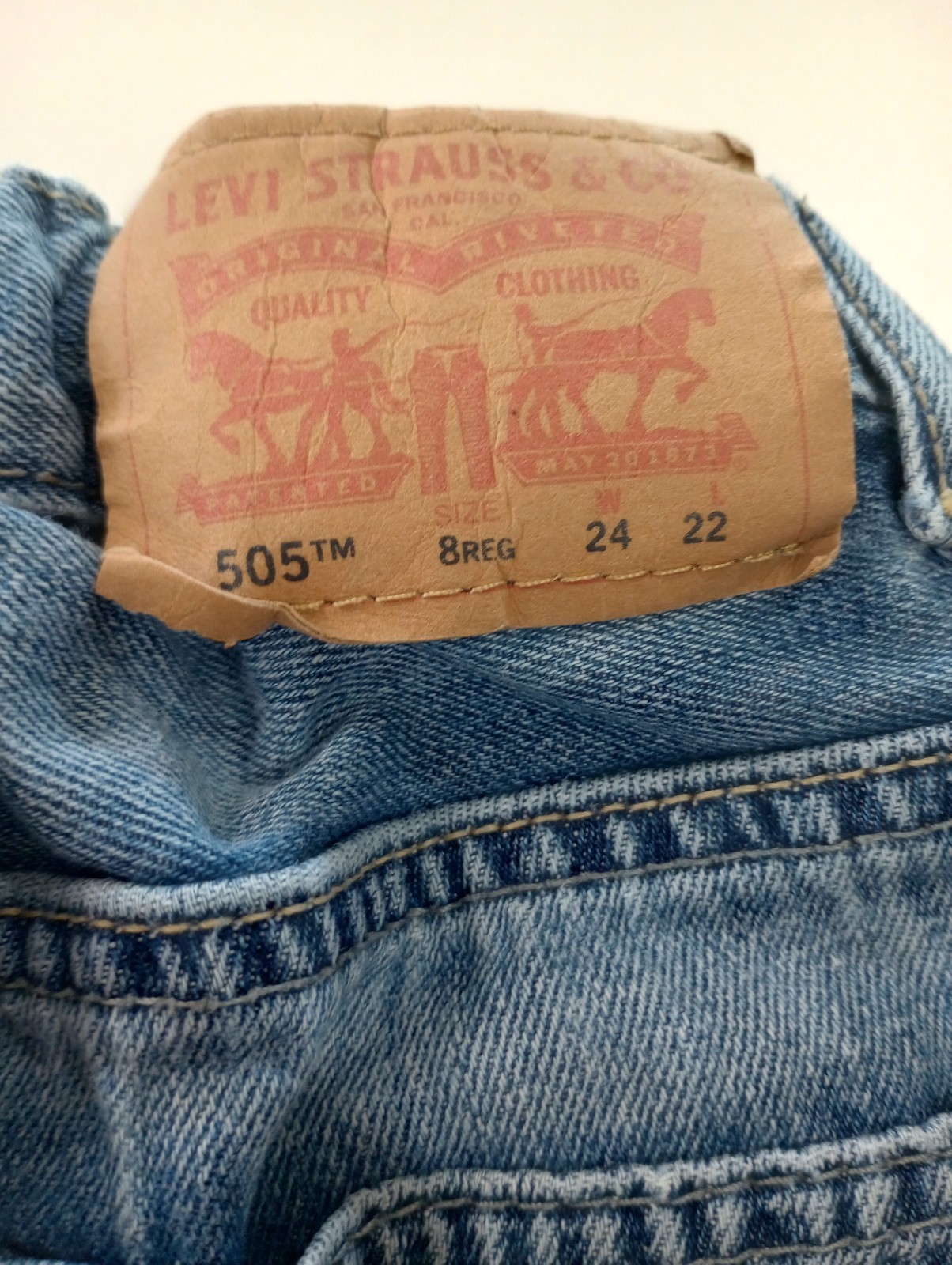 Levi’s 505 Kids’ Jeans Size 8 Reg W24 L22 5 Pockets Elastic Waist