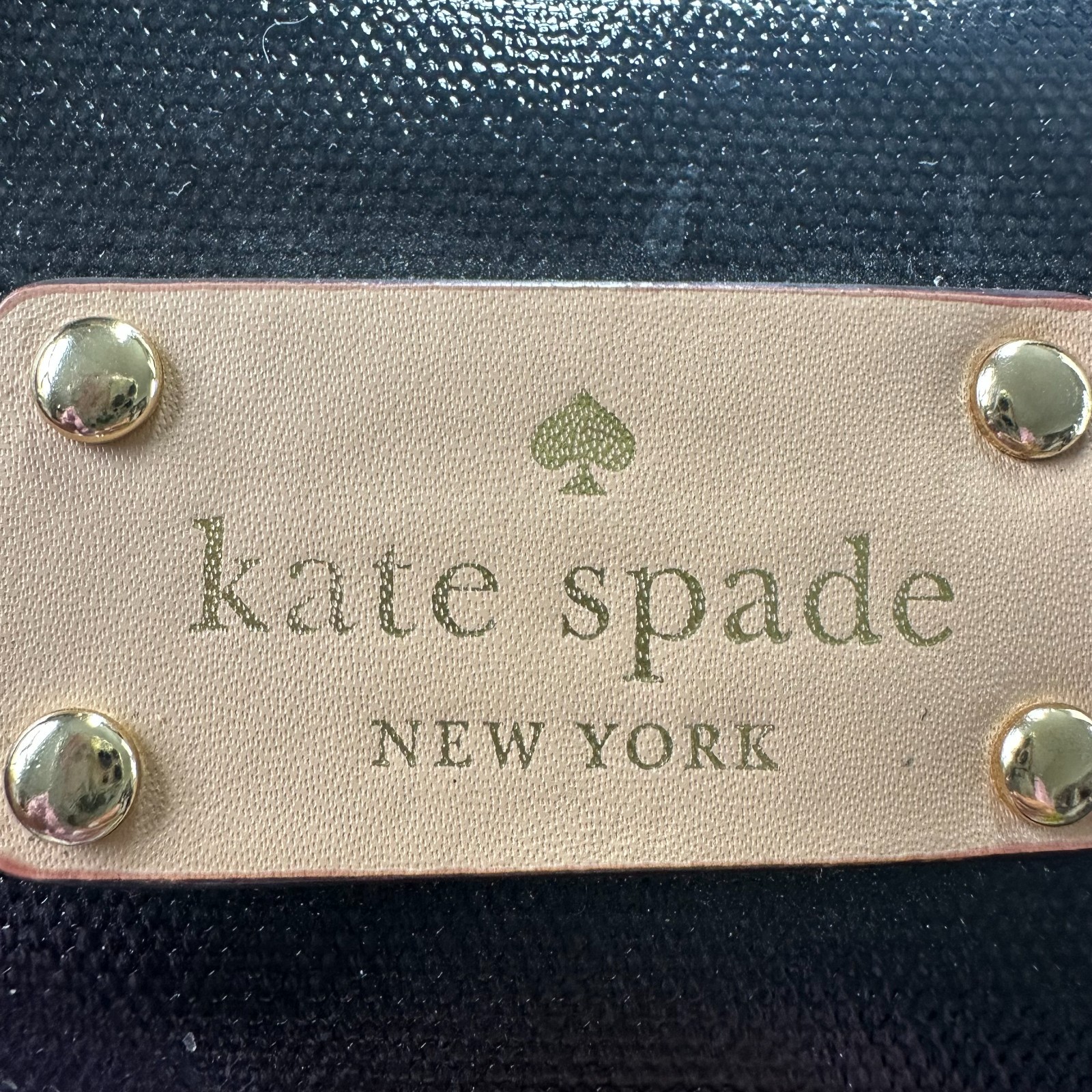 KATE SPADE FULTON TREESH STREET HANDBAG BLACK COATED CANVAS AND LEATHER SATCHEL