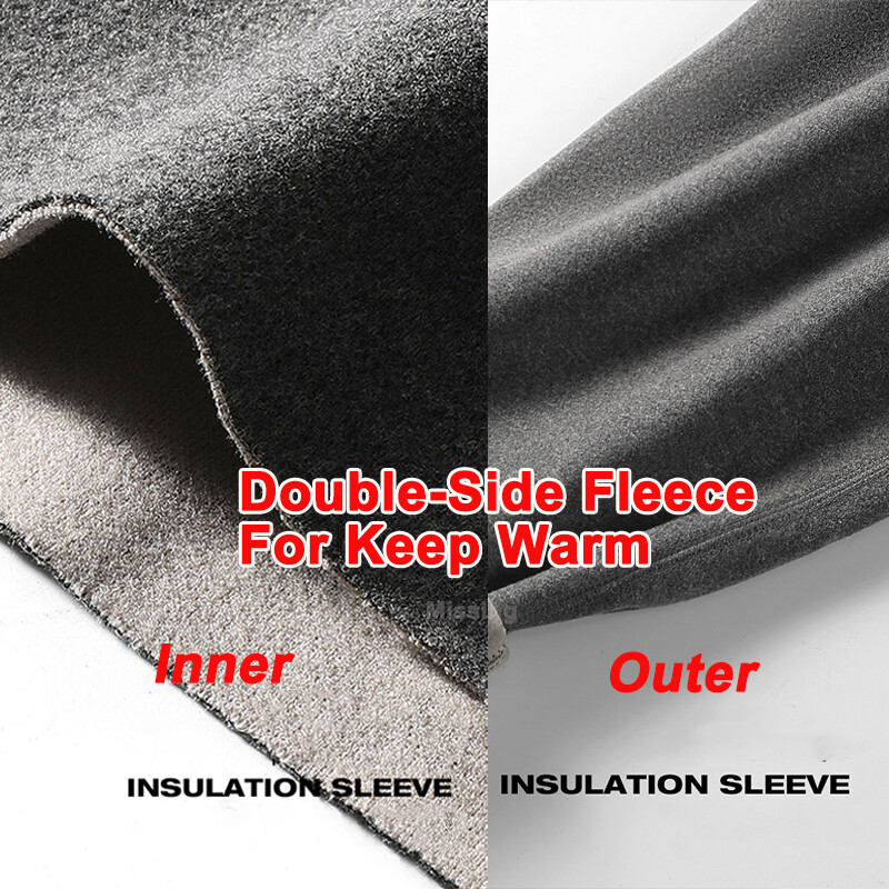 Fleece Lined Mens Thermal Underwear Set Base Layer Long Johns V-Neck Top&Bottom