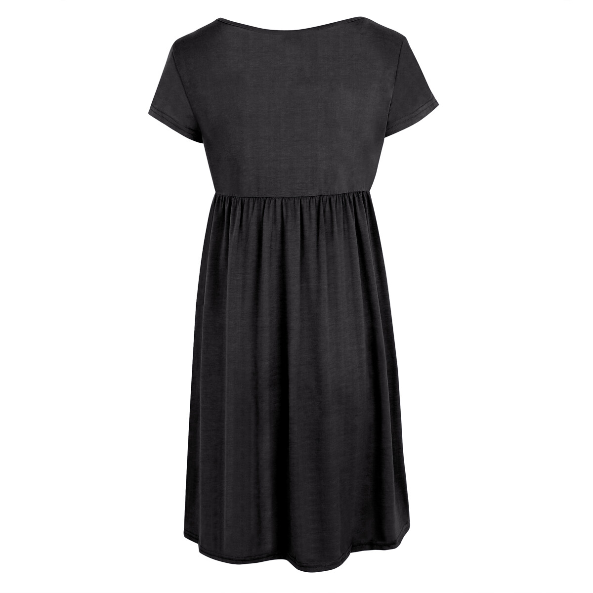 Women’s Short Sleeve Loose Tops Grey Casual Home Clothes Round Neck Soft Dress