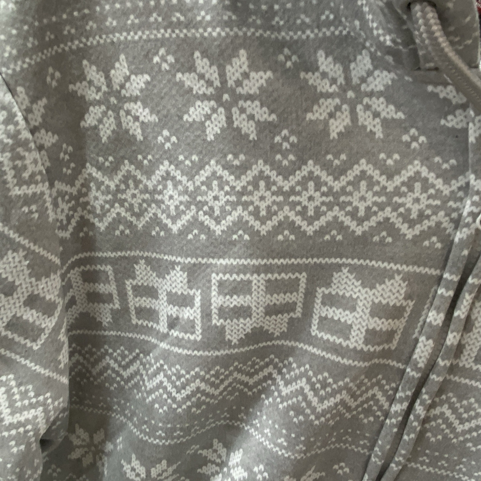ADTN Fleece Hoodie Christmas Men’s XXL Gray Full Zip Sherpa Lined Pockets