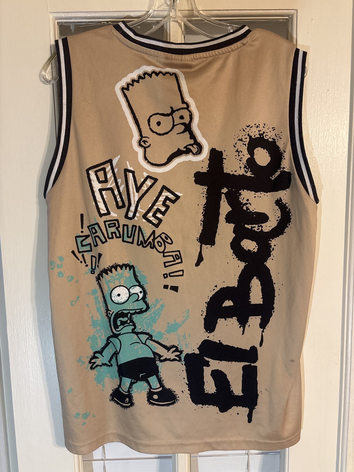 The Simpsons Bart Simpson Eat My Shorts Mesh Basketball Jersey Size M