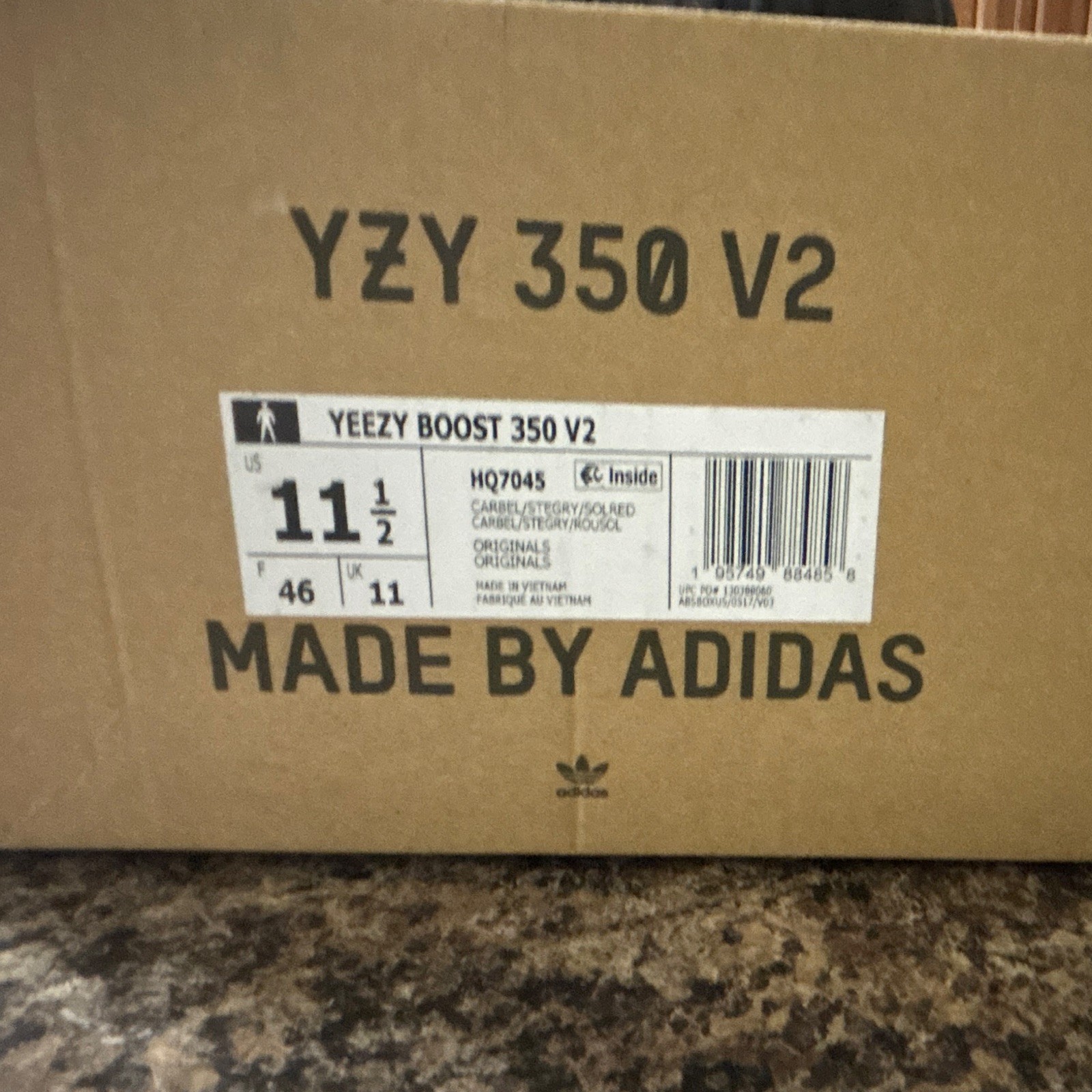 adidas Yeezy Boost 350 V2 Carbon Beluga Gray/Orange Low Top Sneakers HQ7045