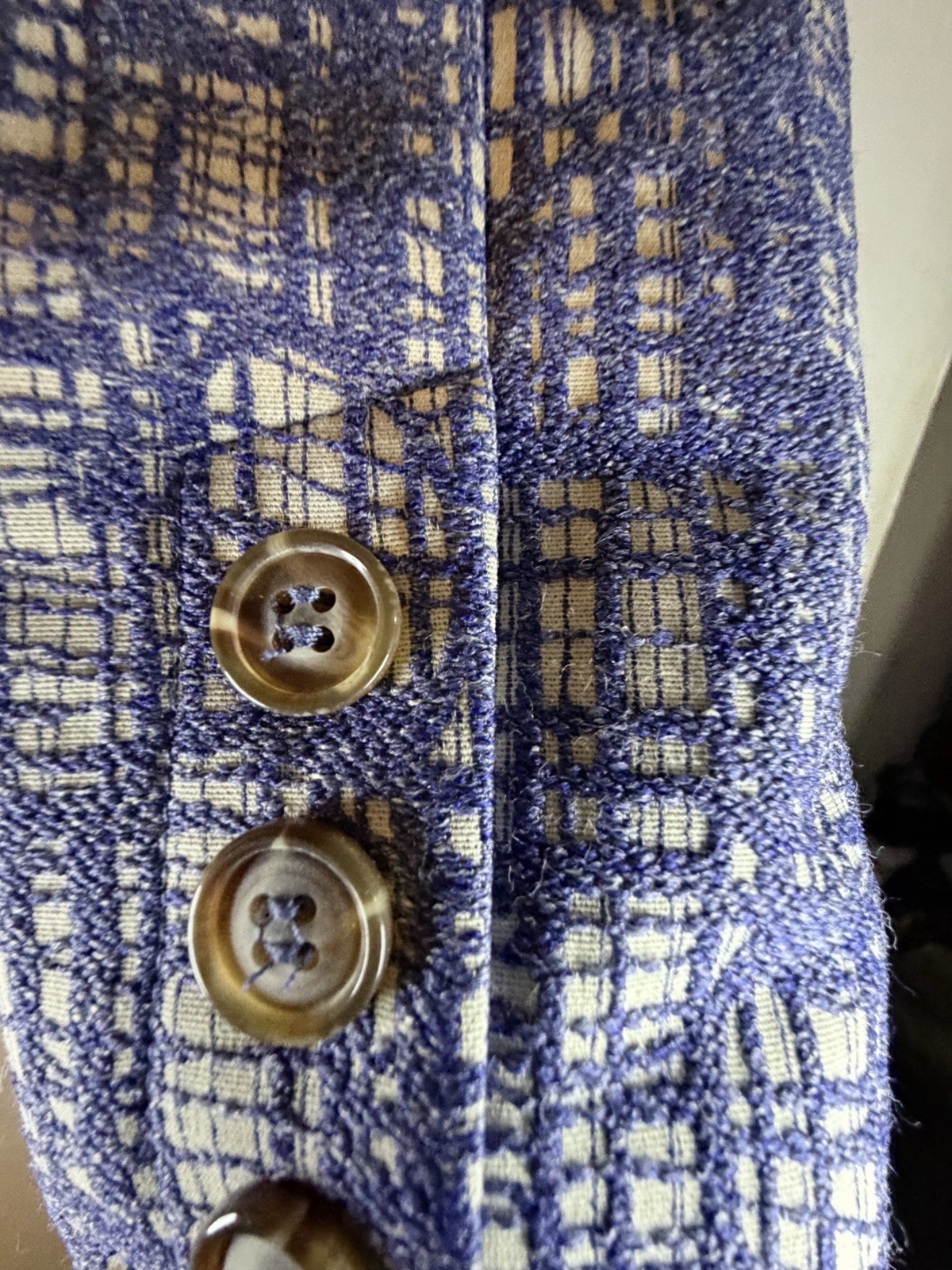 The Man Repeller x PJK Blue Pattern Blazer NWT Size M A-Line Jacket