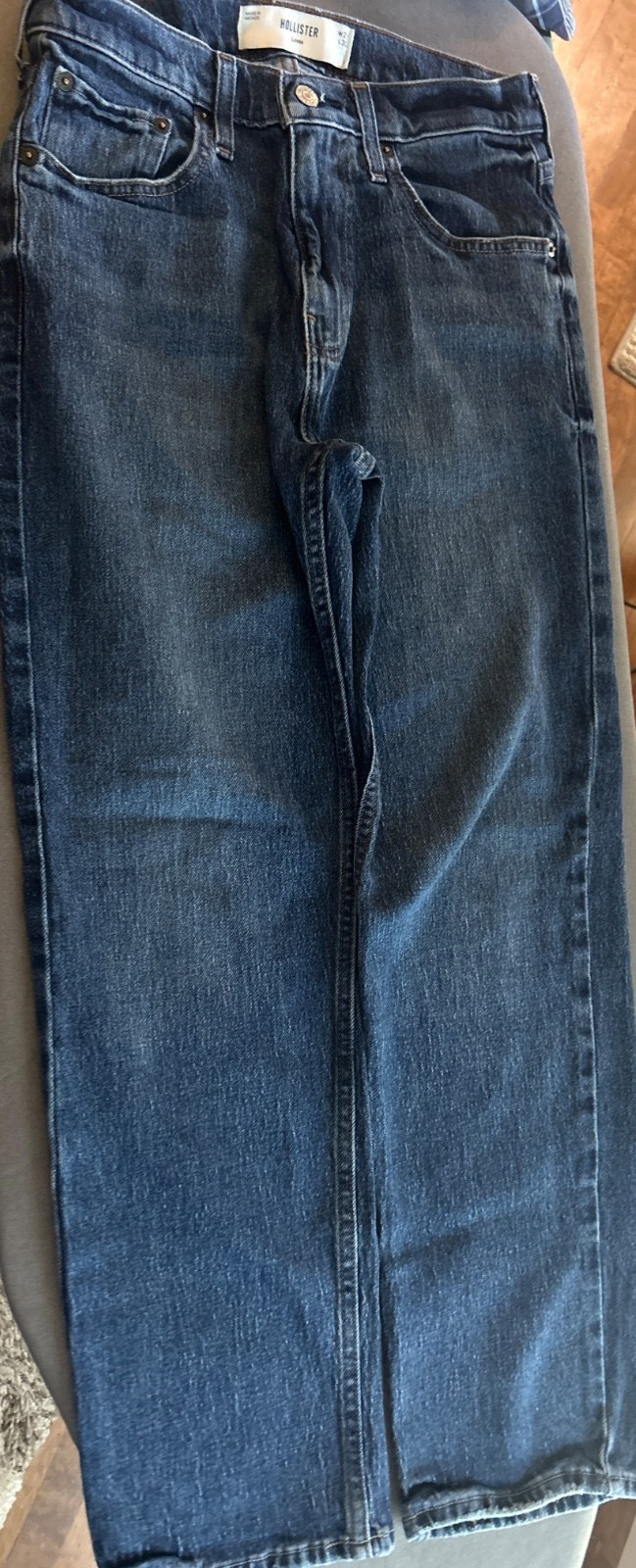 Hollister Jeans Men Loose 28×30 Blue Medium Wash Straight Leg Original Denim