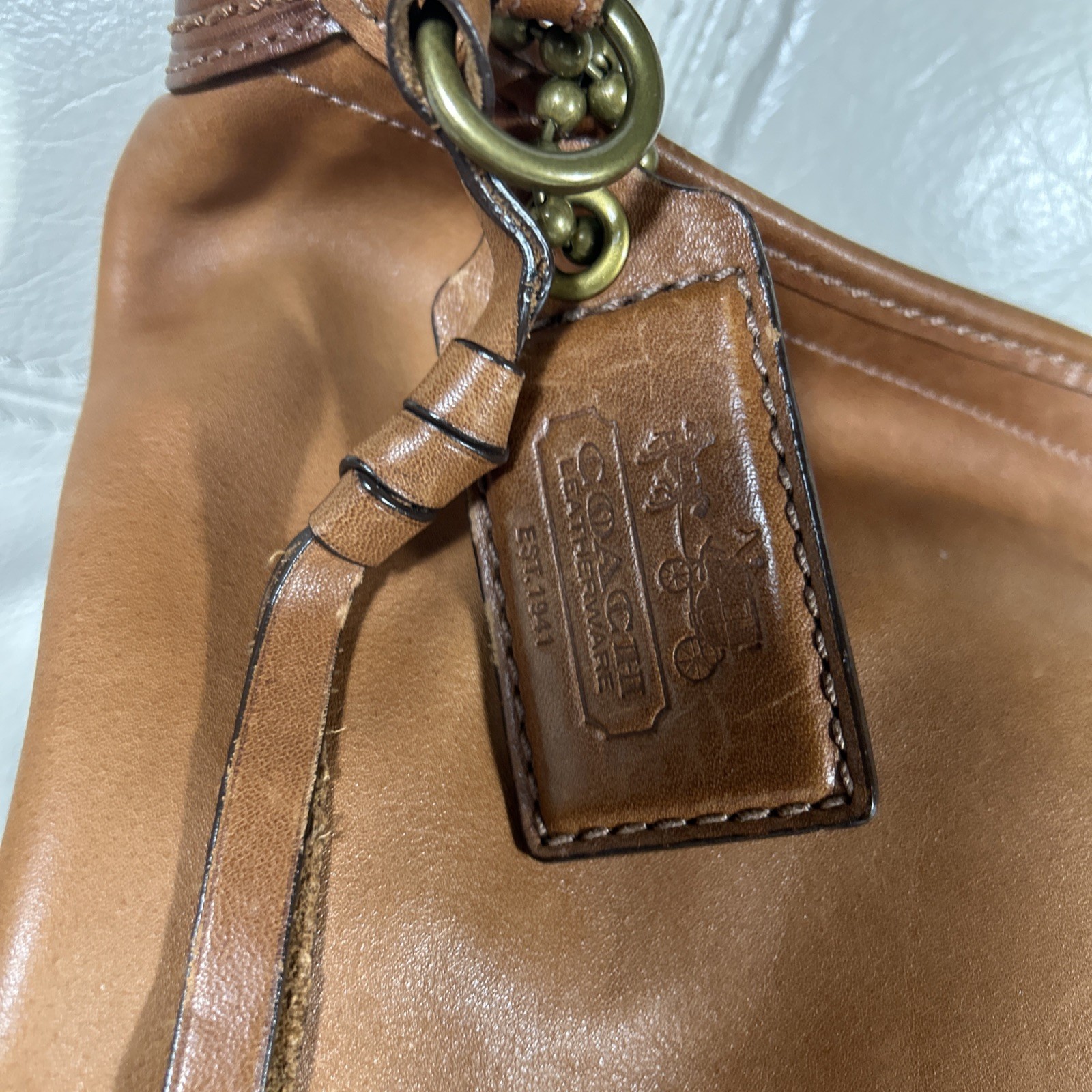 Vintage Coach Bag Bleecker 11423 Wristlet Whiskey Tattersall Duffle Dust Bag!