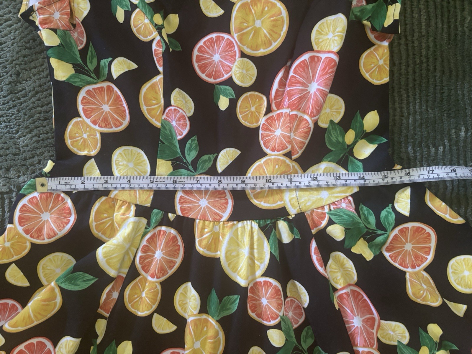 Eva Rose 50s Style Citrus Fruit Fit & Flare Dress Rockabilly Lindy Hop Size M