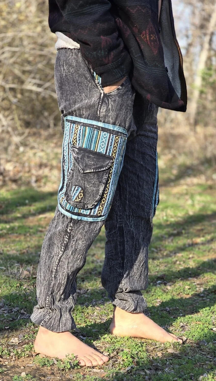 Organically Handmade Natural Stonewashed Colorful Hemp Cotton confy Pant