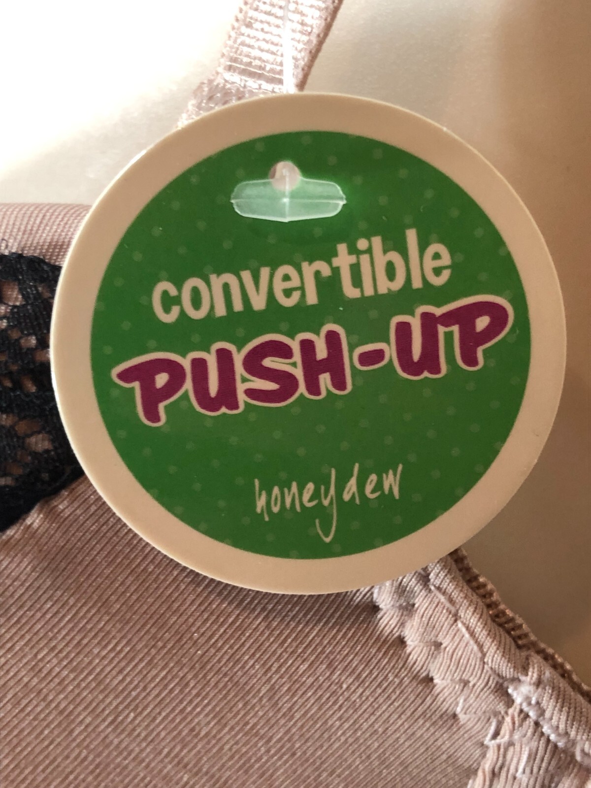 Honeydew Underwire Push Up Bra 36B Convertible Antoinette Ruffle Nude R499058