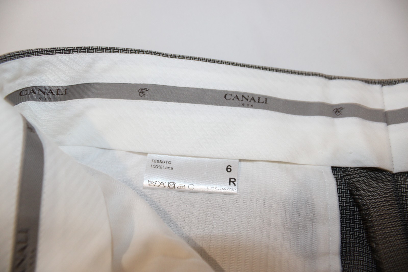 Canali Men’s Made in Italy Tweet Grey Wool Suit Size 38L/30W