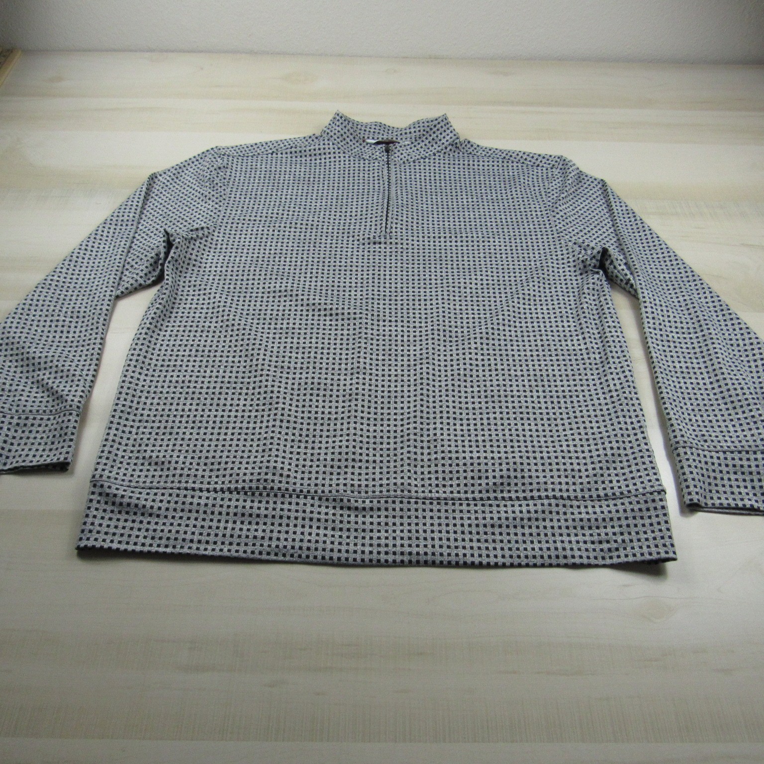 Black Clover Sweater Mens Large Gray Black Tech Pullover Zip Performance Outdoor