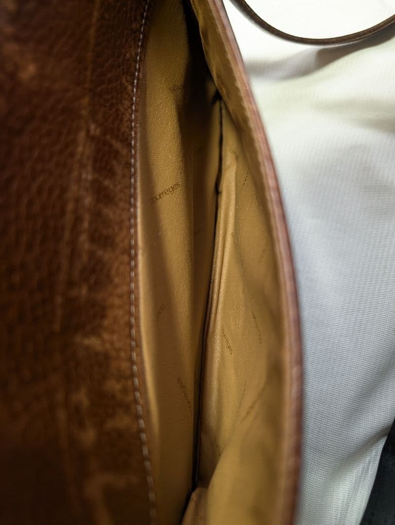 Courreges Brown Messenger Bag 9.8 inches