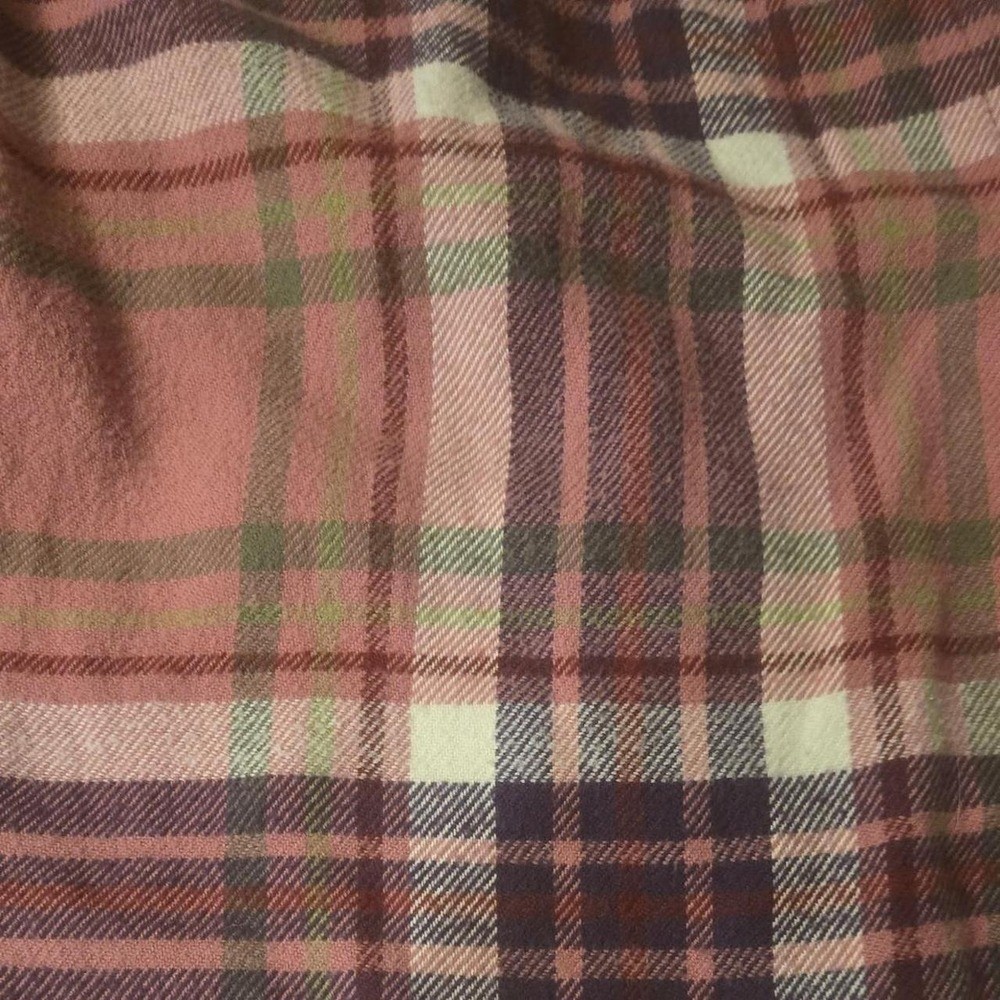 Woolrich Pemberton Flannel Shirt Womens XL Pink Purple Plaid Down Long Slv