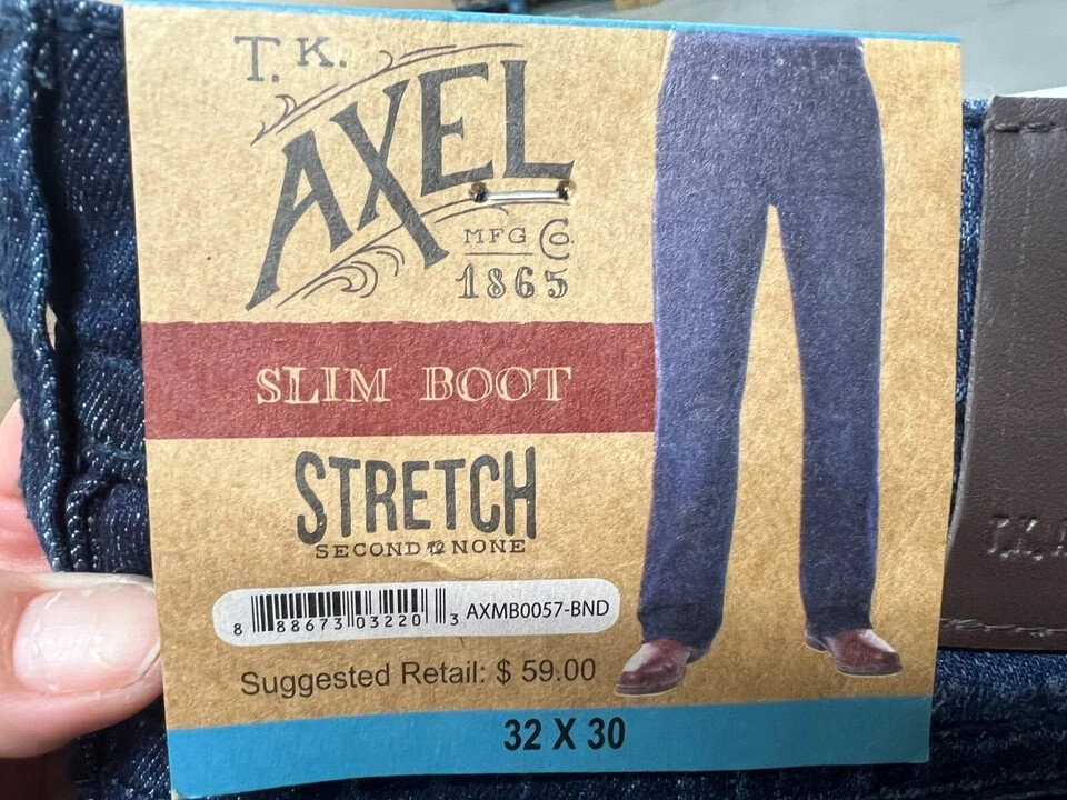 T.K. Axel Slim Boot Cut Stretch Denim Jeans, Dark Wash (BONDI) *CHOOSE SIZE*